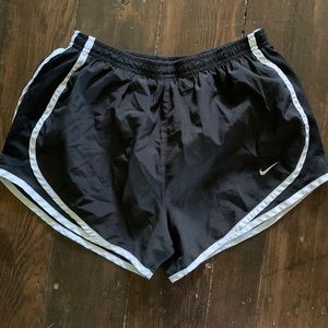 Black and white Nike running shorts good condition.